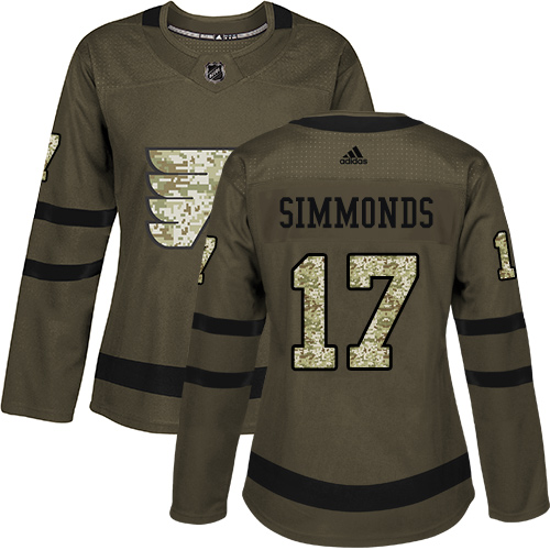 Adidas Flyers #17 Wayne Simmonds Green Salute to Service Women's Stitched NHL Jersey